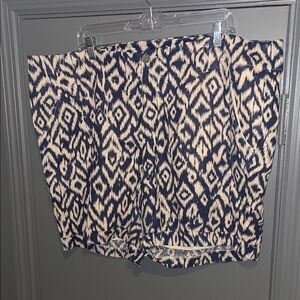 Cynthia Rowley Navy & Cream Ikat Bermuda Shorts